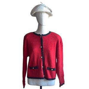 Espion Red long sleeve cardigan Medium